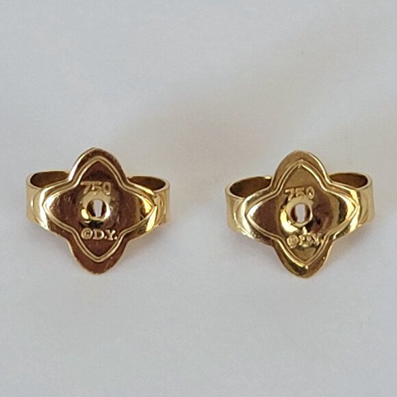 David Yurman Solari 18K YG Diamond Showcasing Rare Yellow Pearl Drop Earrings - Picture 7 of 11